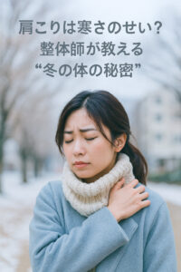 寒くて肩が凝っている